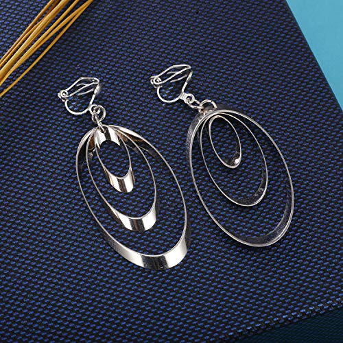15 Pairs Wholesale Clip on Earrings for Women Trendy,Lightweight Clipon Earrings for Women in Silver Tone - style: Style A