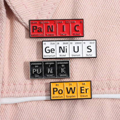 Cartoon Animal Enamel Brooch Set Cute Butterfly Duck Cat Lapel Pins for Backpacks Jacket Decoration Gifts for Friends - style: Chemical Element