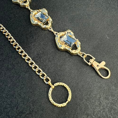 Women's Chain Belt Adjustable Rhinestone Metal Waist Belts for Women Ladies Chain Belt for Dresses - color: S-01