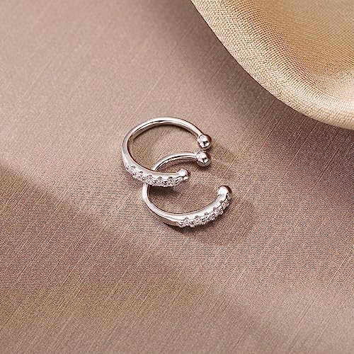 SLUYNZ Sterling Silver No Piercing Earrings Cuff for Women Cartilage Earrings Helix Earrings - color: A-Silver