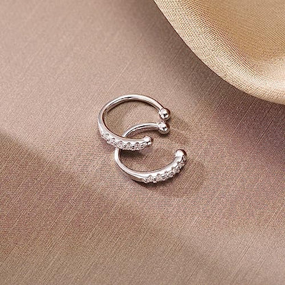 SLUYNZ Sterling Silver No Piercing Earrings Cuff for Women Cartilage Earrings Helix Earrings - color: A-Silver