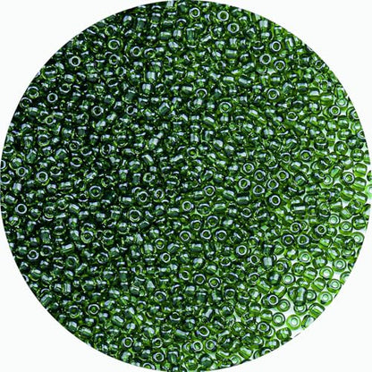 2mm Glass Seed Beads Bulk, Green Transparent 12/0 Tiny Round Seed Bead, Small Mini Pony Craft Beads for Bracelet Necklace Wrist Jewelry Making Beading Weaving DIY Crafts Supplies - color: Green Transparent
