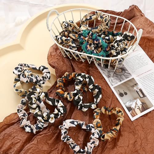 30 Pcs Small Scrunchies No Damage Hair Ties for Women | Hair Accessories Ponytail Holders, Elastic Soft Rubber Bands for Thick Thin Hair (Leopard Print) - color: Leopard Print