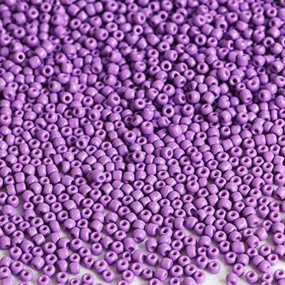 Bala&Fillic Purple Color 3mm Seed Beads About 3600pcs/100Grams in Bag, 8/0 Glass Craft Beads for Making Bracelet and Necklace (Purple) - color: Purple