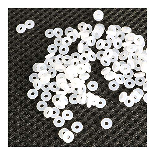 100-Pack Rubber Stopper Spacer Transparent O Rings,Jewelry Findings Making End Clasp Beads Gasket for Bracelet Necklace DIY Handmade Craft Accessories OD6mm, ID2mm - color: Transparent