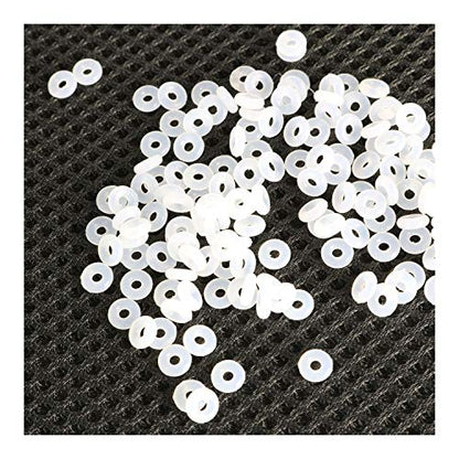 100-Pack Rubber Stopper Spacer Transparent O Rings,Jewelry Findings Making End Clasp Beads Gasket for Bracelet Necklace DIY Handmade Craft Accessories OD6mm, ID2mm - color: Transparent