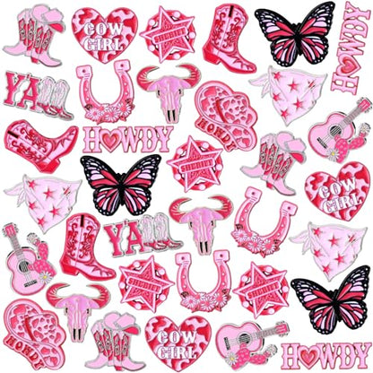 Landical 60 Pcs Western Lapel Enamel Pins Bulk Silly Goose Derby Horse Camping Coastal Cowgirl Cowboy Hat Pins for Clothing Bag Truck Hat Decor Jewelry Party Favors Gift - style: Cowgirl