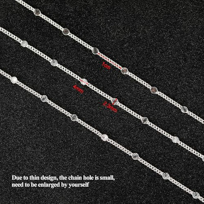 UMAOKANG 32.8 Feet Silver Chain for Women Necklace Bracelet DIY Jewelry Supplies Twist Curb Embossed Sequin Silver Plated Brass Chain Roll - color: Silver Embossed Sequin