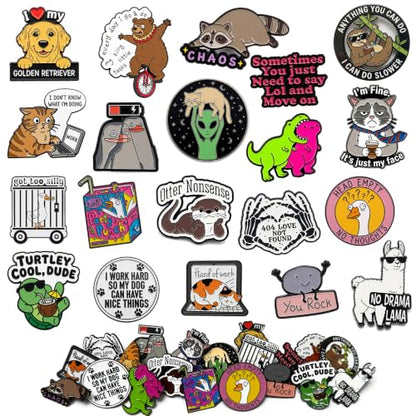 Sowpopy 20 Pcs Funny Enamel Pins Bulk, Cute Backpack Pins Cool Fun Badge Lapel Pins for Backpacks, Hats, Bags, Adults