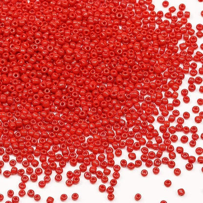 Bala&Fillic Red Color 3mm Seed Beads About 3600pcs/100Grams in Bag, 8/0 Glass Craft Beads for Making Bracelet and Necklace (Red) - color: Red