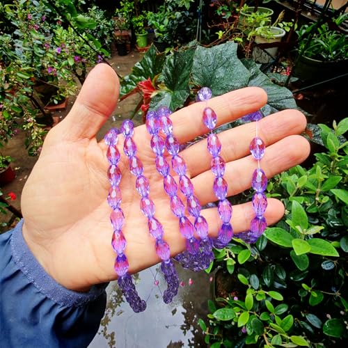 8x12mm Teardrop Glass Beads for Jewelry Making, Vertical Hole Faceted Crystal Prism Beads for Pendants Bracelet Necklace Earring, Crystal Violet 100pcs - color: Crystal Violet