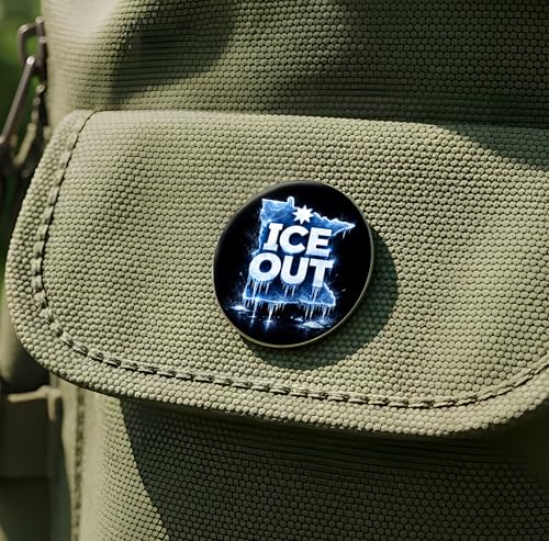 Minnesota State Abolish Ice Button Pin - Resistance Pinback - Ice Out Round Badge - Immigrant Rights Pins - Political Protest Pinback - Anti President Round Badge For Bags & Jacket - size: 1 Pin