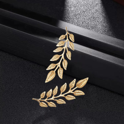 5 Pairs Retro Hollow Pattern Shirt Collar Brooches For Women And Men Gold Plated Triangle & Simple Elegant Double Leaf Collar Pin Brooches Gold Silver Plant Brooch Jewelry - style: leaf