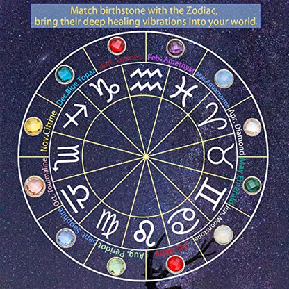 14k Gold Plated Zodiac Birthstone Crystal Pendant Necklace, Horoscope Sign Charm Necklace for Women Birthday Gift - color: Taurus-Apr.