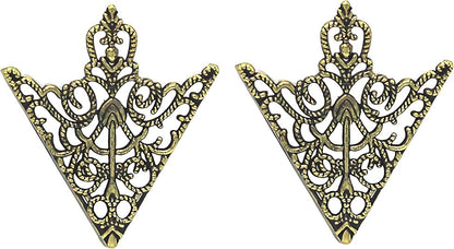 5 Pairs Retro Hollow Pattern Shirt Collar Brooches For Women And Men Gold Plated Triangle & Simple Elegant Double Leaf Collar Pin Brooches Gold Silver Plant Brooch Jewelry - style: Broze sj