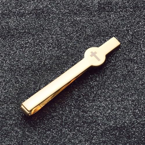 Gold Black Silver Cross Tie Clips For Men Unique Christian Catholic Tie Clip Cross Accessories For Men - style: gold cross tie clip