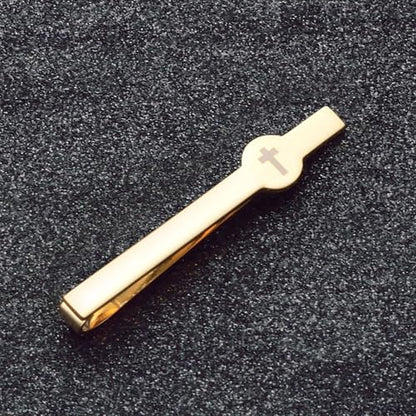 Gold Black Silver Cross Tie Clips For Men Unique Christian Catholic Tie Clip Cross Accessories For Men - style: gold cross tie clip
