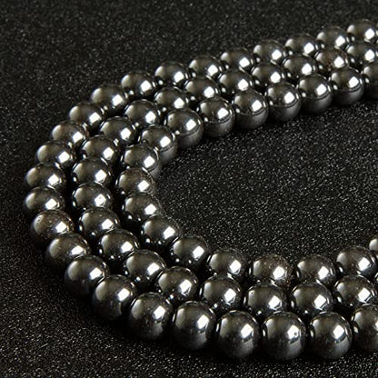100pcs 6mm Black Hematite Beads Natural Gemstone Beads Round Loose Beads for Jewelry Making - color: Black Hematite, size: 6mm