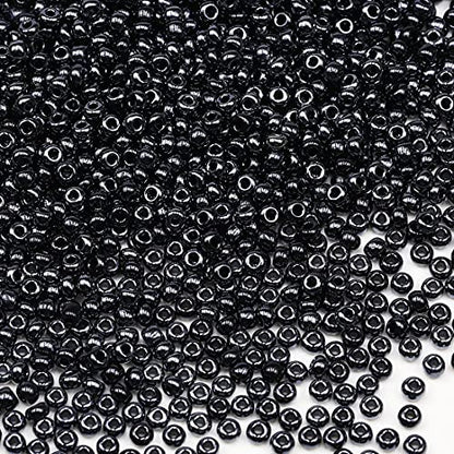 Bala&Fillic Black Pearl Color 3mm Seed Beads About 3600pcs/100Grams in Bag, 8/0 Glass Craft Beads for Making Bracelet and Necklace (Black Pearl) - color: Black Pearl