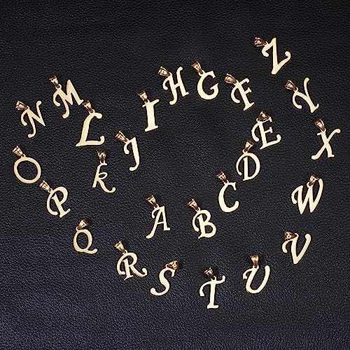 Initial Charms Gold Initial Pendant 14k Gold Letter Charm Name Pendant for Women and Men - style: E