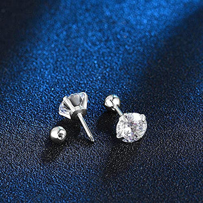 316L Surgical Stainless Steel Huggie Hoop Earrings 6MM Silver Stud Earrings Set Hypoallergenic Earrings for Women Men