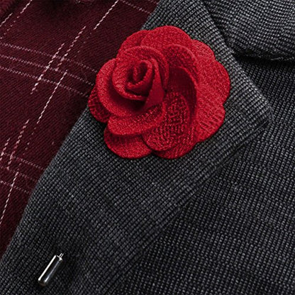 Gentleman's Essentials Premium Handmade Flower Lapel Pin Boutonniere - color: Azure Blue [Begonia]