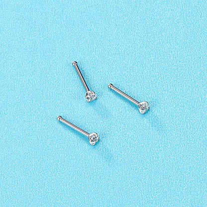 ZS 6-14PCS 20g Tiny Nose Stud Ring Piercing Surgical Steel Nose Bone/L Shaped/Nose Screws Rings Set - color: B:10pcs Nose Bone Style(White)