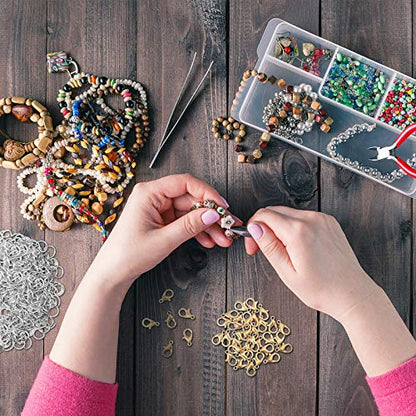 600 Pieces Lobster Clasps and Open Jump Rings Set Lobster Claw Clasps and Closures for Jewelry Making and Bracelets Bracelet Hooks Jewelry Clips(KC Gold, White K) - color: KC Gold, White K