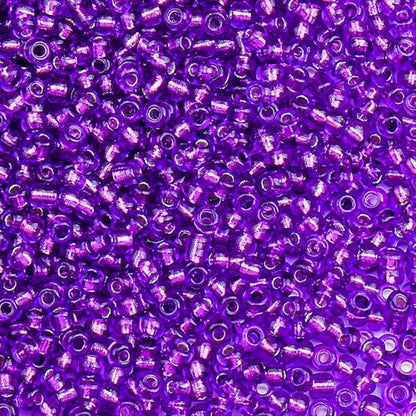 2000pcs Glass Seed Beads Bulk, 4mm 6/0 Mini Pony Spacer Small Individual Color Seed Beads for DIY Bracelet Necklaces Wrist Jewelry Making, Frosted Silver Purple - color: Frosted Silver Purple