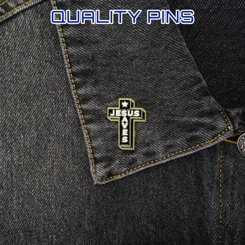 Enamel Pins, Cute Pins for Backpacks, Hat Pins, Novelty Brooch Pins, Backpack Pins, Lapel Pins for Men, Women, Girls, Boys. For Lanyard, Bags, Hats, Caps, Clothing - color: Jesus Saves