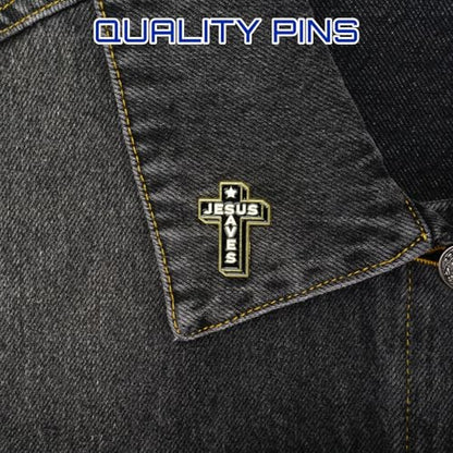 Enamel Pins, Cute Pins for Backpacks, Hat Pins, Novelty Brooch Pins, Backpack Pins, Lapel Pins for Men, Women, Girls, Boys. For Lanyard, Bags, Hats, Caps, Clothing - color: Jesus Saves