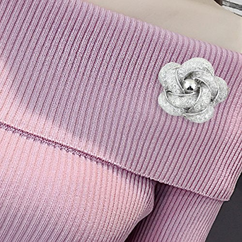 Brooches Fashionable and Refined Hollow-Out Breastpin for Girls Ladies and Women | Clothes Pin | Brooches and Pins for Women | Daisy Pin | Ladies Jewelry | Flower Brooch - color: White