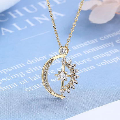 Angyape Badass Gifts For Women,To My Badass Squad Necklace We Always Have Each Other's Back All-Match Geometric Sun Necklaces Star and Moon Friendship Sliver Necklace Jewelry Gifts For My Best Friend - color: Set-Gold&Silver