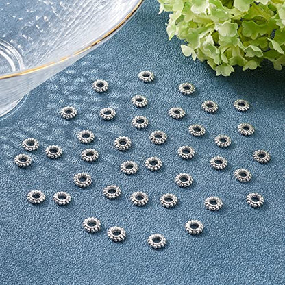 PH PandaHall 200pcs Large Hole Spacer Beads Tibetan Alloy Antique Silver Donut Rondelle Jewelry Spacers for Bracelet Jewelry Making, 8x2mm, Hole: 3mm - color: Donut Antique Silver - 200pcs, size: 8mm