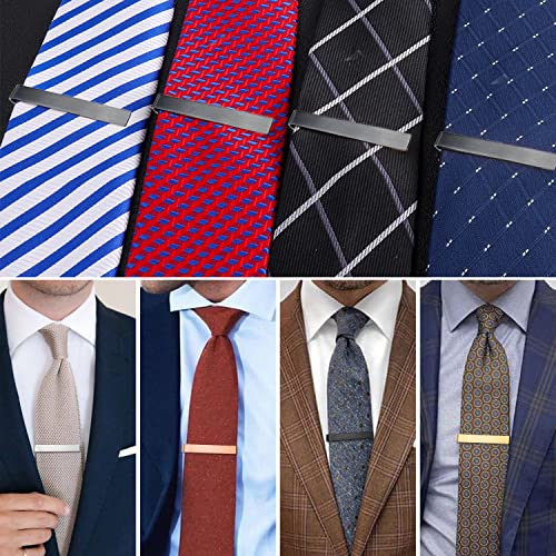 HAWSON Skinny Tie Clip Bar Set, 2 Inch Tie Clip for Men - Wedding, Meeting, Party Gift Set - color: A-BW-8pcs Brush set