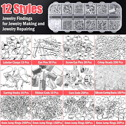 Thrilez Wire Wrapping for Jewelry Making, Repair and Beading Supplies Kit with Craft Ring Wire, Tools, Pliers and Jewelry Findings