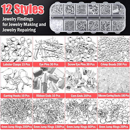 Thrilez Wire Wrapping for Jewelry Making, Repair and Beading Supplies Kit with Craft Ring Wire, Tools, Pliers and Jewelry Findings