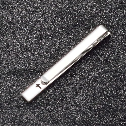 Unique Cross Tie Clips For Men Silver Black Gold Religious Christian Tie Clips For Men's Tie Accessories - style: silver tie clip cross