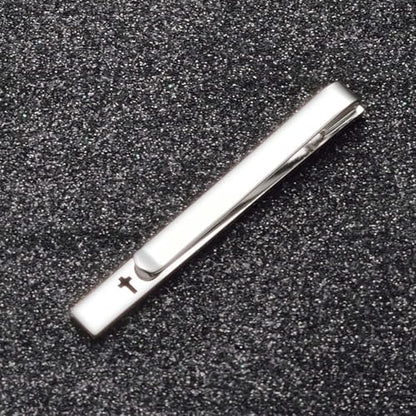 Unique Cross Tie Clips For Men Silver Black Gold Religious Christian Tie Clips For Men's Tie Accessories - style: silver tie clip cross