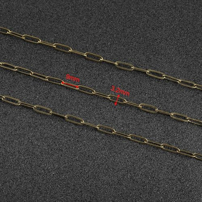 UMAOKANG 32.8 Feet Bronze Plated Brass Jewelry Making Chains Bulk Paperclip Chain for Jewelry Making Jewelry Supplies Findings - color: Bronze Paperclip