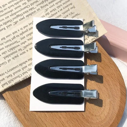10Pcs Mini Snap Hair Clips for Bangs, No Bend Styling Barrettes, Thin Oval Sectioning Clips, Acrylic Coated Metal Hairpins for Makeup and Daily Use, Mix Color Set