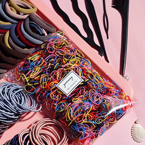 YANRONG 1159PCS Hair Accessories for Woman Set Seamless Ponytail Holders Variety Hair Scrunchies Hair Bands Scrunchy Hair Ties For Thick and Curly (Deep Colour) - color: Deep Colour