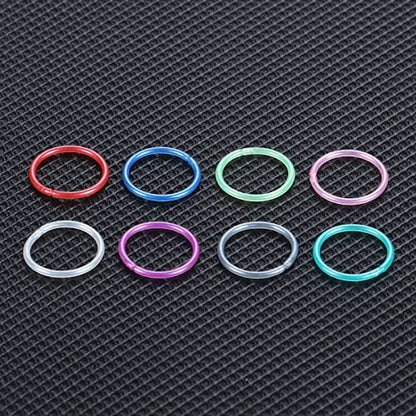 Oveta 8-32PCS 16G/20G Nose Rings Hoop Retainer Colorful Clear Bioflex Acrylic Septum Rings Cartilage Tragus Earrings Piercing Retainer Seamless Ring Hoop 5/16'' or 3/8'' - style: 20g 5/16'' Ring