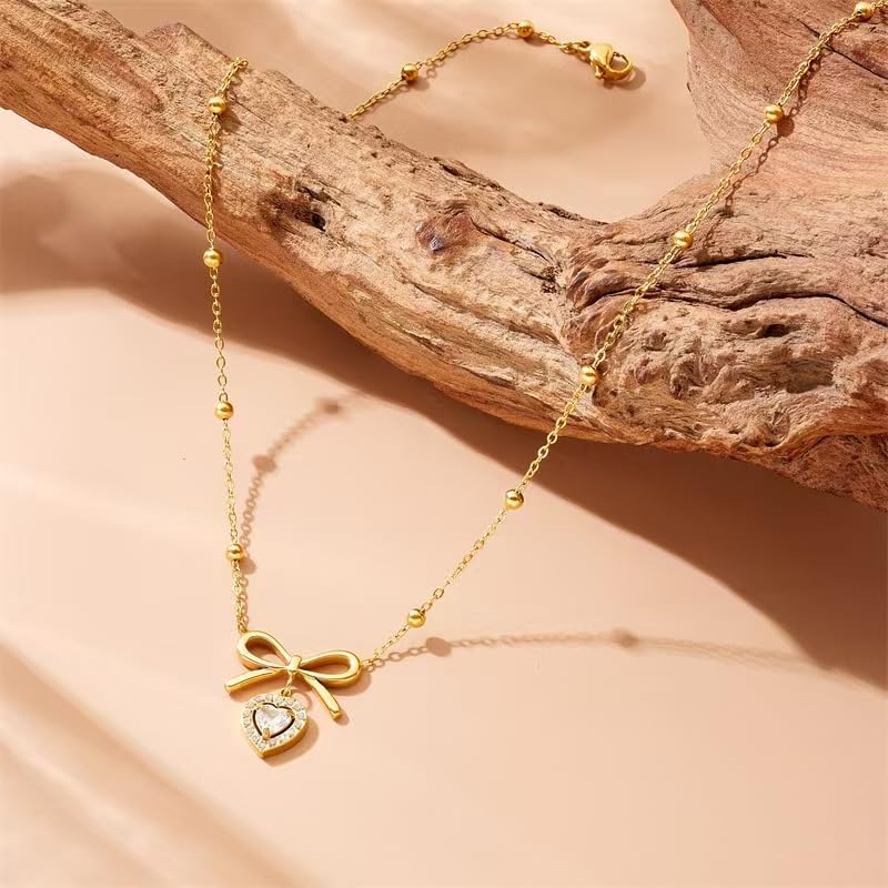 Heart Pendant 18k Gold Plated Necklac, Moissanite Necklace, Necklaces for Women, Gifts for Women Mom Wife Sister, Holiday Gift, Jewelry Gift for Anniversary,Girlfriend Birthday, Jewelry for Wife from Husband.