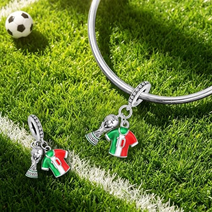 LIGHTDOG 925 Sterling Silve Charms fits Pandora Bracelets Necklace,5A Zircon Dangle Pendant Bead,Mother's Day Gift Jewelry Beads for Women - style: Soccer Champion Charm