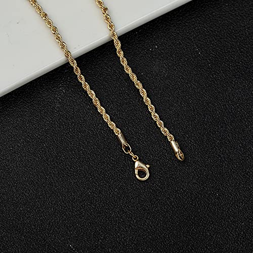 kelistom 18K Gold/White Gold Plated Rope Chain Anklet, 3mm Stainless Steel Ankle Bracelets for Women and Men, 9 10 11 inches - color: 18K GOLD