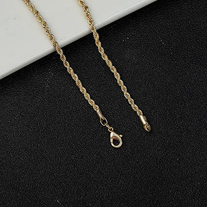 kelistom 18K Gold/White Gold Plated Rope Chain Anklet, 3mm Stainless Steel Ankle Bracelets for Women and Men, 9 10 11 inches - color: 18K GOLD