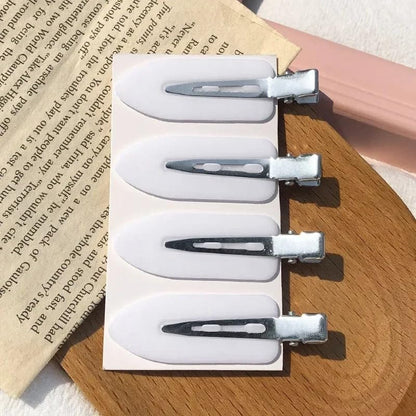 10Pcs Mini Snap Hair Clips for Bangs, No Bend Styling Barrettes, Thin Oval Sectioning Clips, Acrylic Coated Metal Hairpins for Makeup and Daily Use, Mix Color Set