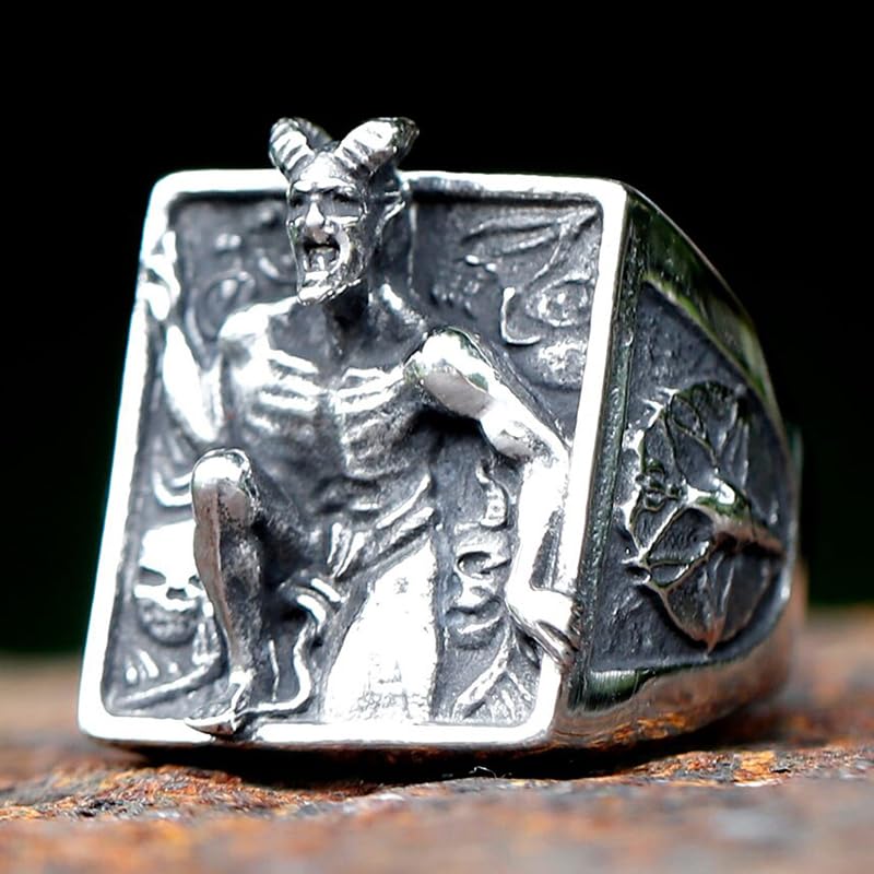 2023 Skull Ring Cool Evil Death Punk Rock Stainless Steel Rings Aly Style Jewelry - style: R117