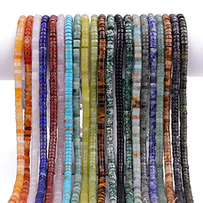 BEADIA Natural Amazonite Spacer Beads Caps Loose Semi Gemstone for Beading Jewelry Making 6mmx3mm 38cm - color: Amazonite, size: Round 6mm x 3mm